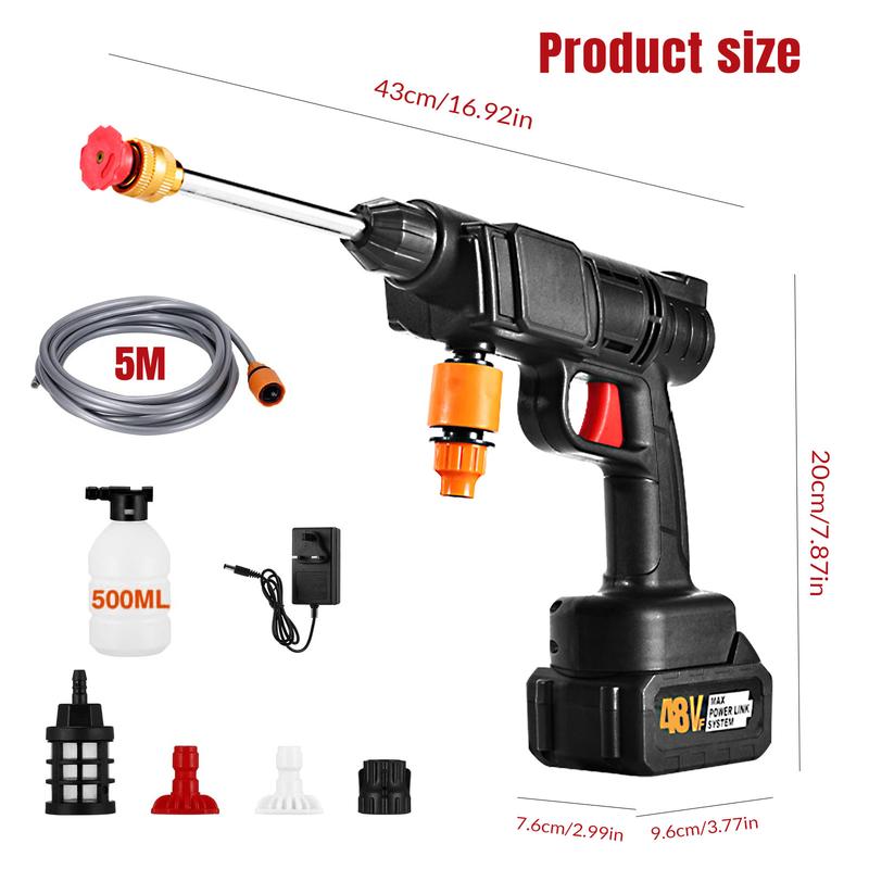 Cordless Pressure Washer Gun 48V with Foam Bottle