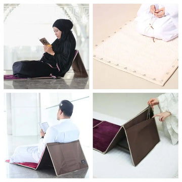 Back Rest Prayer Mat - Blue