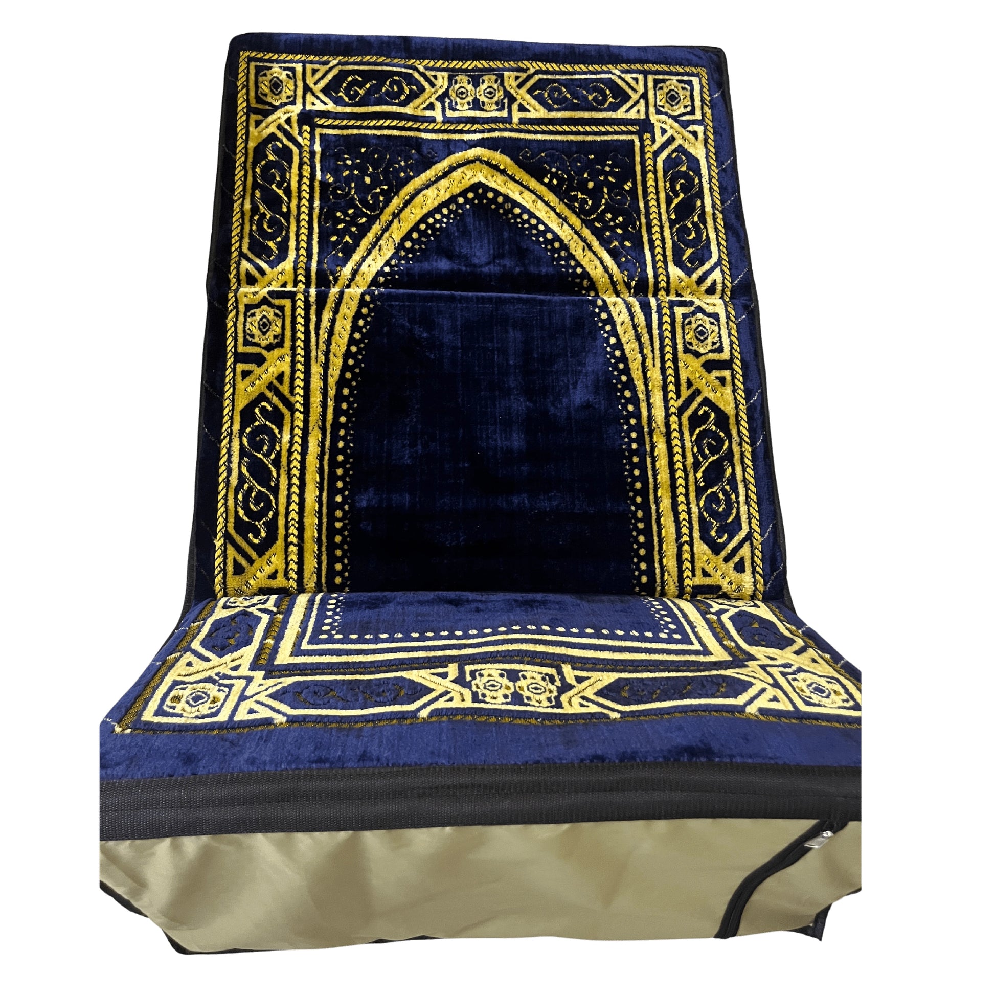 Back Rest Prayer Mat - Blue