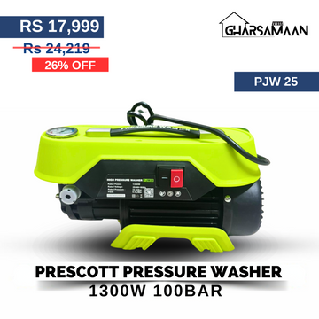 Prescott P-JW25 Premium 1300W High Pressure Washer 100Bar